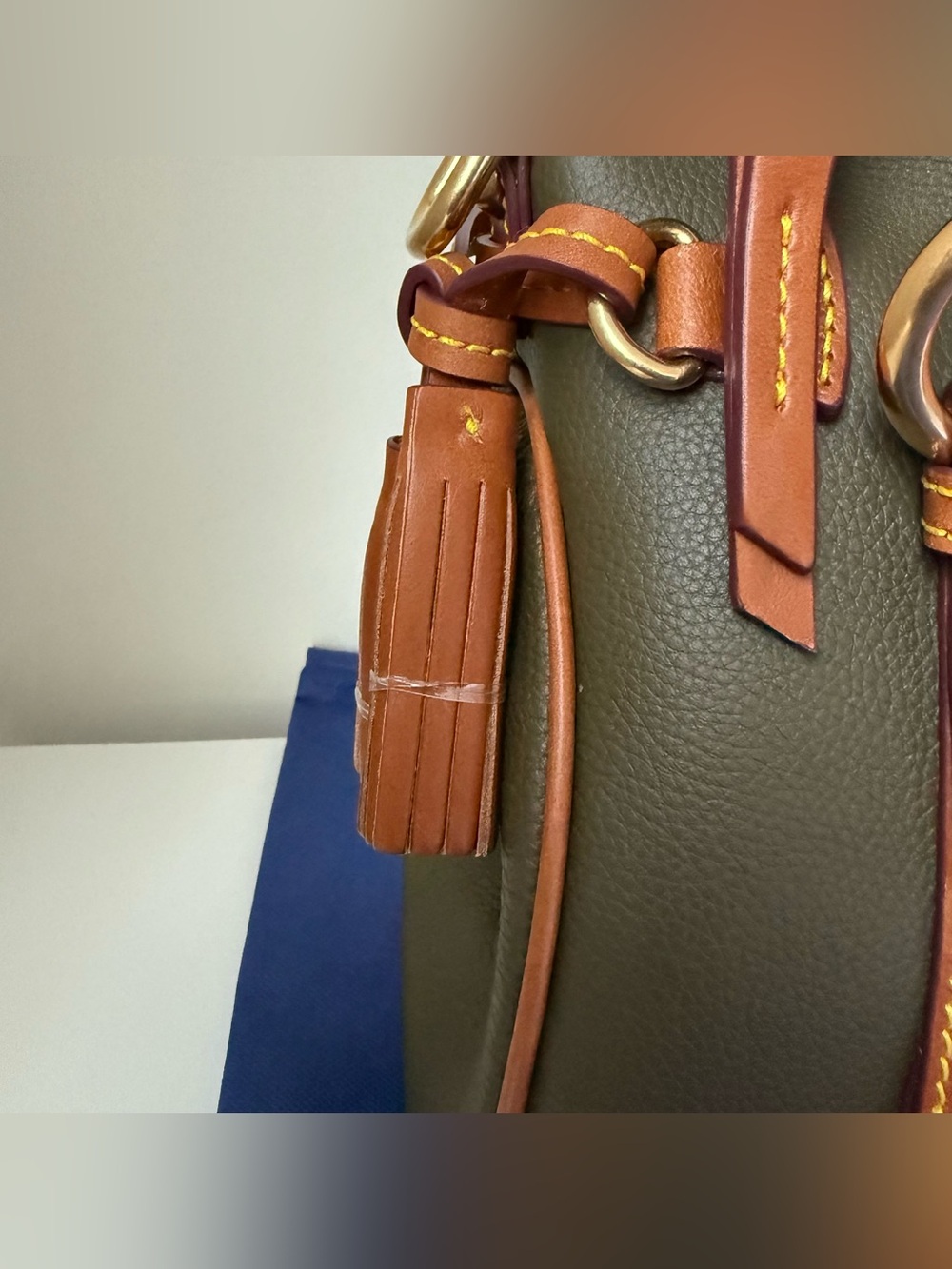 Dooney & Bourke All Weather Leather 3.0 Satchel Olive Green (NWOT) - Picture 4 of 9
